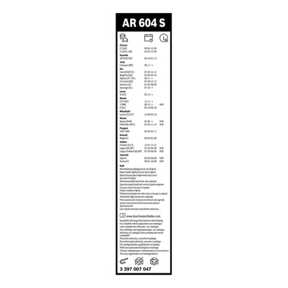 BOSCH WIPER - AEROTWIN RF FLAT BLADE SET 600/450 for KIA Sportage CRDi - 1.7 - 10-15 etc