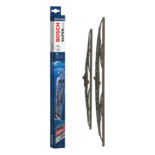 BOSCH WIPER - SUPERPLUS SPOILER BLADE SET 530/450 for Mazda, Kia, Toyota, Fiat, Volkswagen, Suzuki, Hyundai,Nissan, Subaru etc
