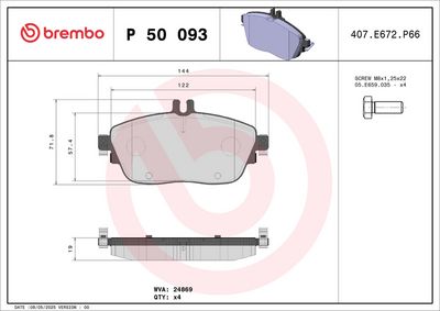BREMBO BRAKE PAD FOR INFINITI/MERCEDES-BENZ/MERCEDES-BENZ (BBDC),  FRONT/REAR