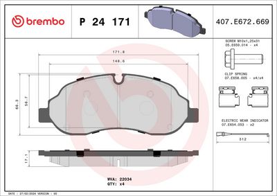 BREMBO BRAKE PAD FOR FORD/FORD (JMC)/FORD AUSTRALIA,  FRONT