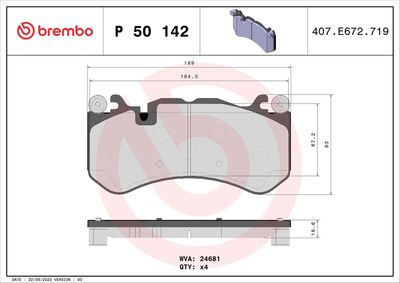 BREMBO BRAKE PAD FOR BRABUS/MERCEDES-BENZ/PUCH,  FRONT