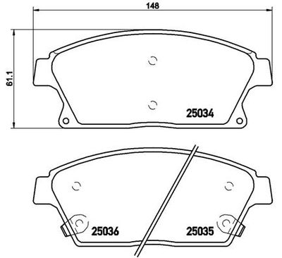 BREMBO BRAKE PAD FOR BUICK/BUICK (SGM)/CADILLAC/CHEVROLET/CHEVROLET (SGM)/HOLDEN/OPEL/VAUXHALL,  FRONT