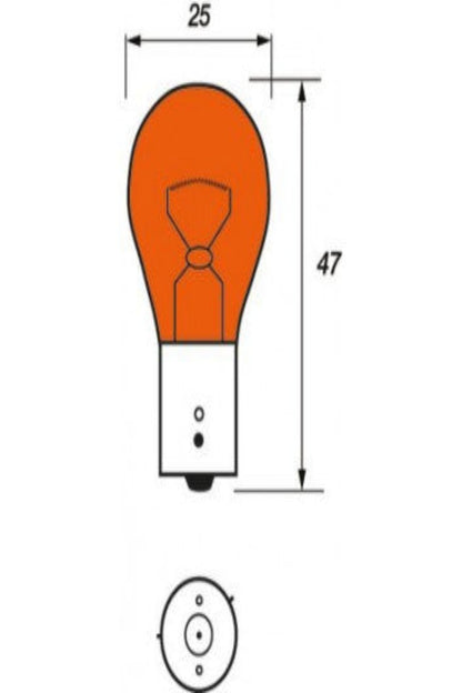 LUCAS BULB 12V 21W AMBER - BAU15S (AMBER INDICATOR BULB)