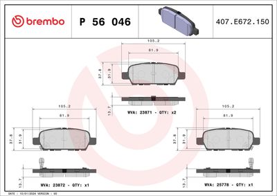 BREMBO BRAKE PAD FOR FENGSHEN/HAIMA (FAW)/INFINITI/INFINITI (DFAC)/MITSUBISHI/NISSAN/NISSAN (DFAC)/RENAULT/RENAULT (DFAC)/SAMSUNG/SUZUKI/VENUCIA,  REAR