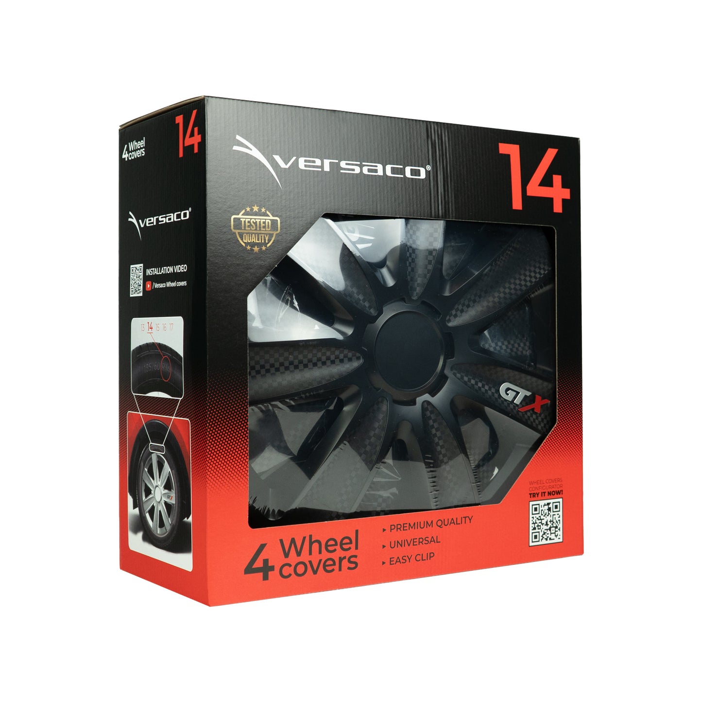 VERSACO GTX CARBON BLACK 14″ WHEEL TRIMS