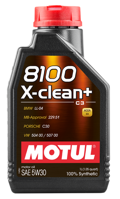 MOTUL 8100 X-CLEAN+ 5W-30 C3 FULLY SYNTHETIC ENGINE OIL