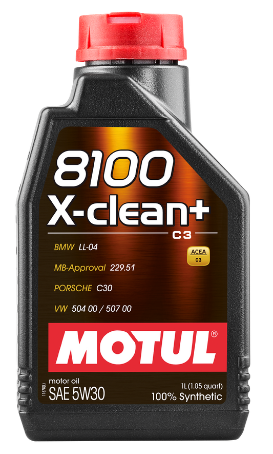 MOTUL 8100 X-CLEAN+ 5W-30 C3 FULLY SYNTHETIC ENGINE OIL