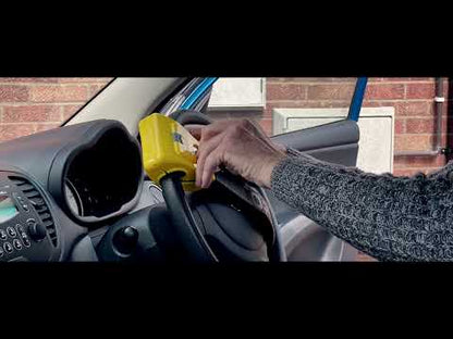 STOPLOCK ORIGINAL ANTI-THEFT KEY LOCK STEERING WHEEL LOCK - ANTI-THEFT SECURITY DETERRENCE DEVICE FOR CARS AND OTHER VEHICLES, YELLOW