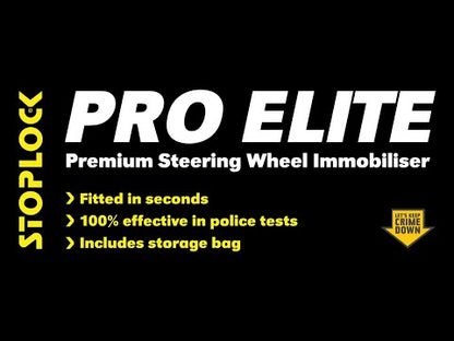 STOPLOCK PRO ELITE CAR STEERING WHEEL LOCK - SAFE SECURE HEAVY DUTY ANTI-THEFT BAR - UNIVERSAL FIT - INCLUDES 2 KEYS AND CARRY BAG, BLACK/YELLOW, 1 UNIT