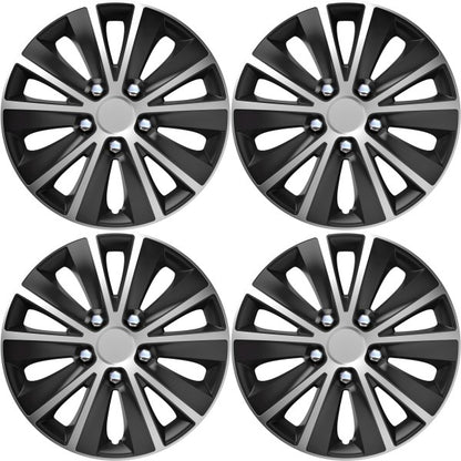 VERSACO RAPIDENC BLACK/SILVER 16″ WHEEL TRIMS - SET OF 4