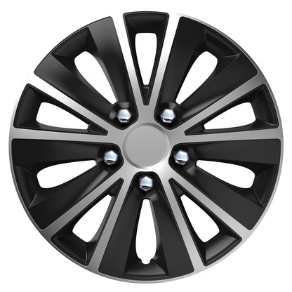 VERSACO RAPIDENC BLACK/SILVER 16″ WHEEL TRIMS - SET OF 4