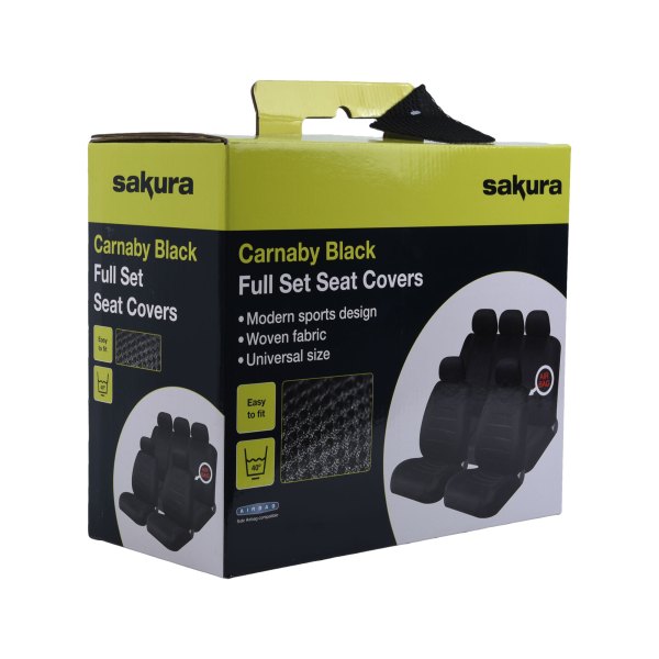 SAKURA CARNABY BLACK FULL SET SEAT COVERS
