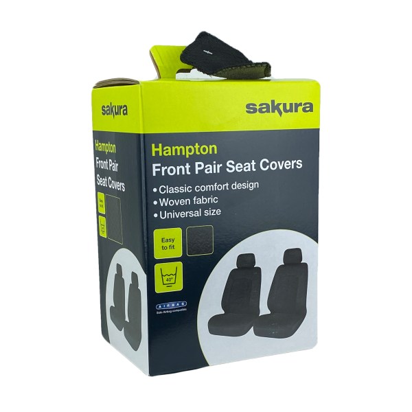 SAKURA HAMPTON BLACK FRONT PAIR SEAT COVERS