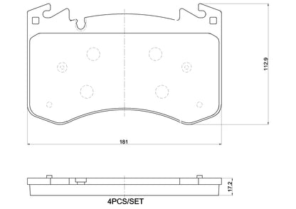 BREMBO P 44 031 BRAKE PAD SET FOR LAND ROVER RANGE ROVER, FRONT