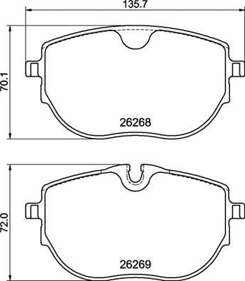 BREMBO BRAKE PAD FOR VW,  FRONT P85187