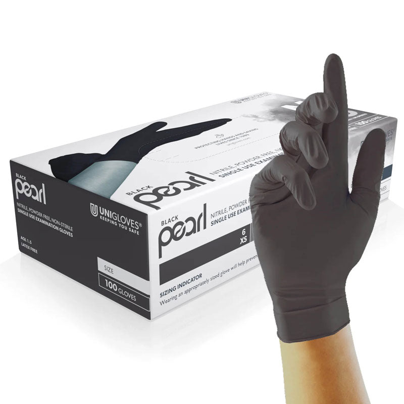 UNICARE BLACK PEARL NITRILE POWDER FREE GLOVES